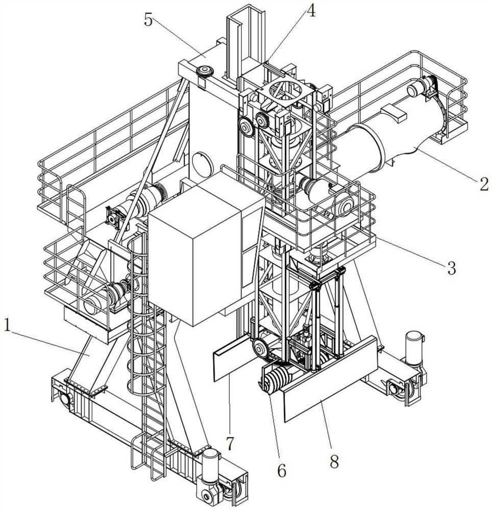 Horizontal spiral material collecting type vertical spiral car unloader