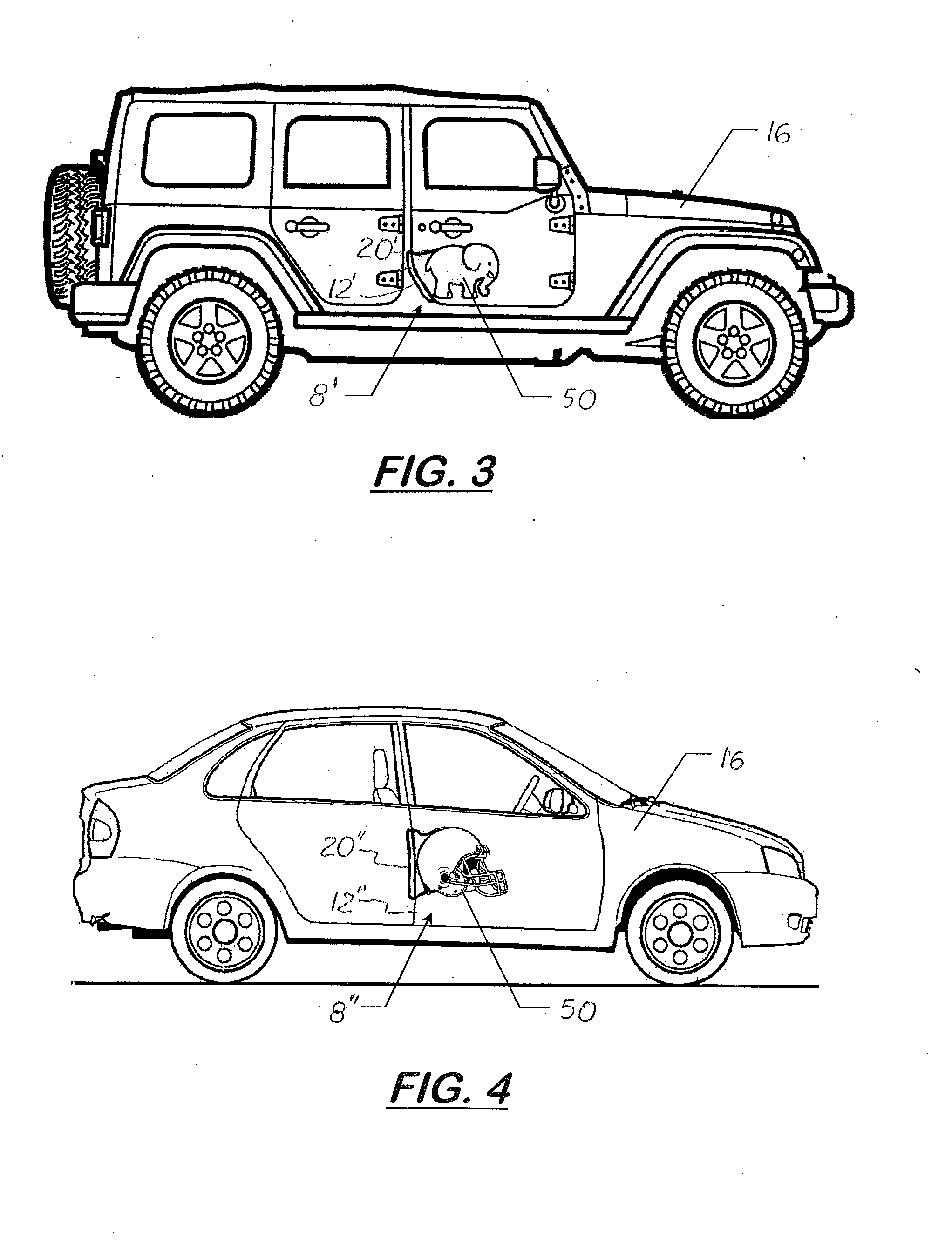 Temporary Vehicle Door Display Device