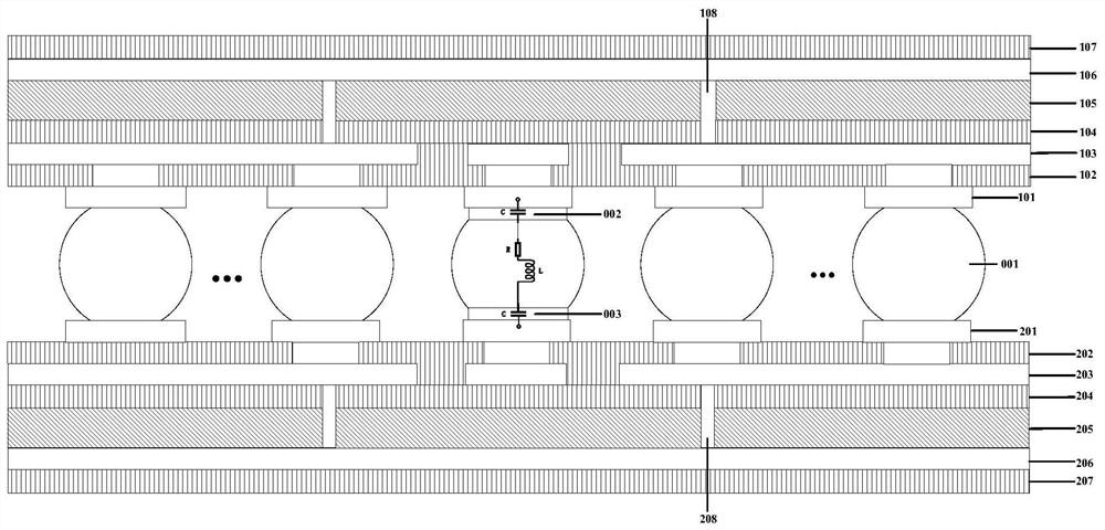 Vertical interconnection structure for millimeter wave frequency band chip packaging