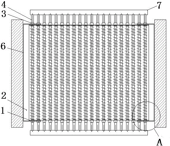 Internal flue gas baffle device of horizontal waste heat boiler