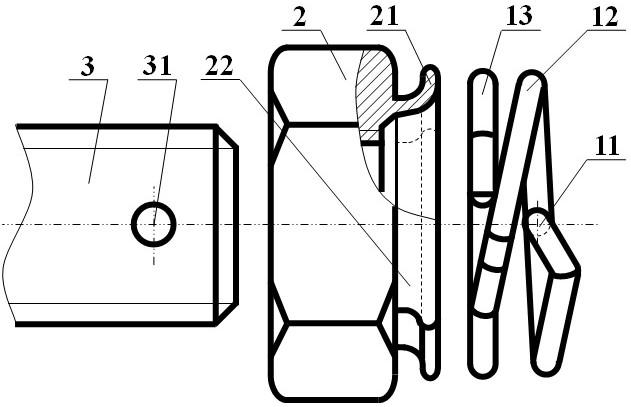 A spring pin for electric power fittings that is convenient for robot maintenance work