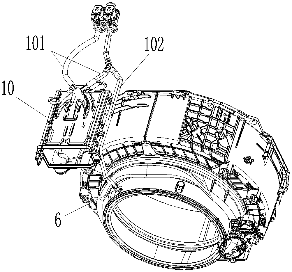 Water feeding box, roller washing machine and water feeding and spraying control method of washing machine