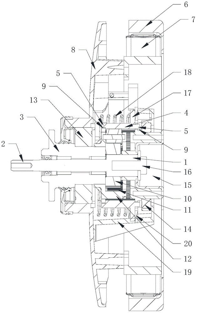 Washing machine deceleration clutch and washing machine