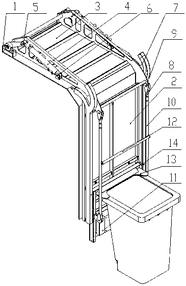 Double-track bucket hanging mechanism of garbage truck