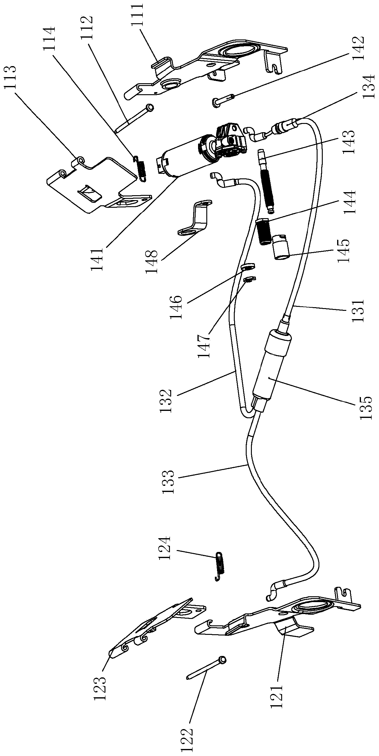 Automobile seat side wing width electric adjustment mechanism