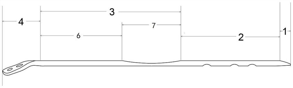 Bridging dissection locking bone plate for fixing comminuted fracture of humerus shaft on rear outer side