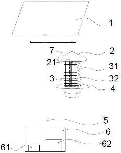 Pest killing device using solar energy