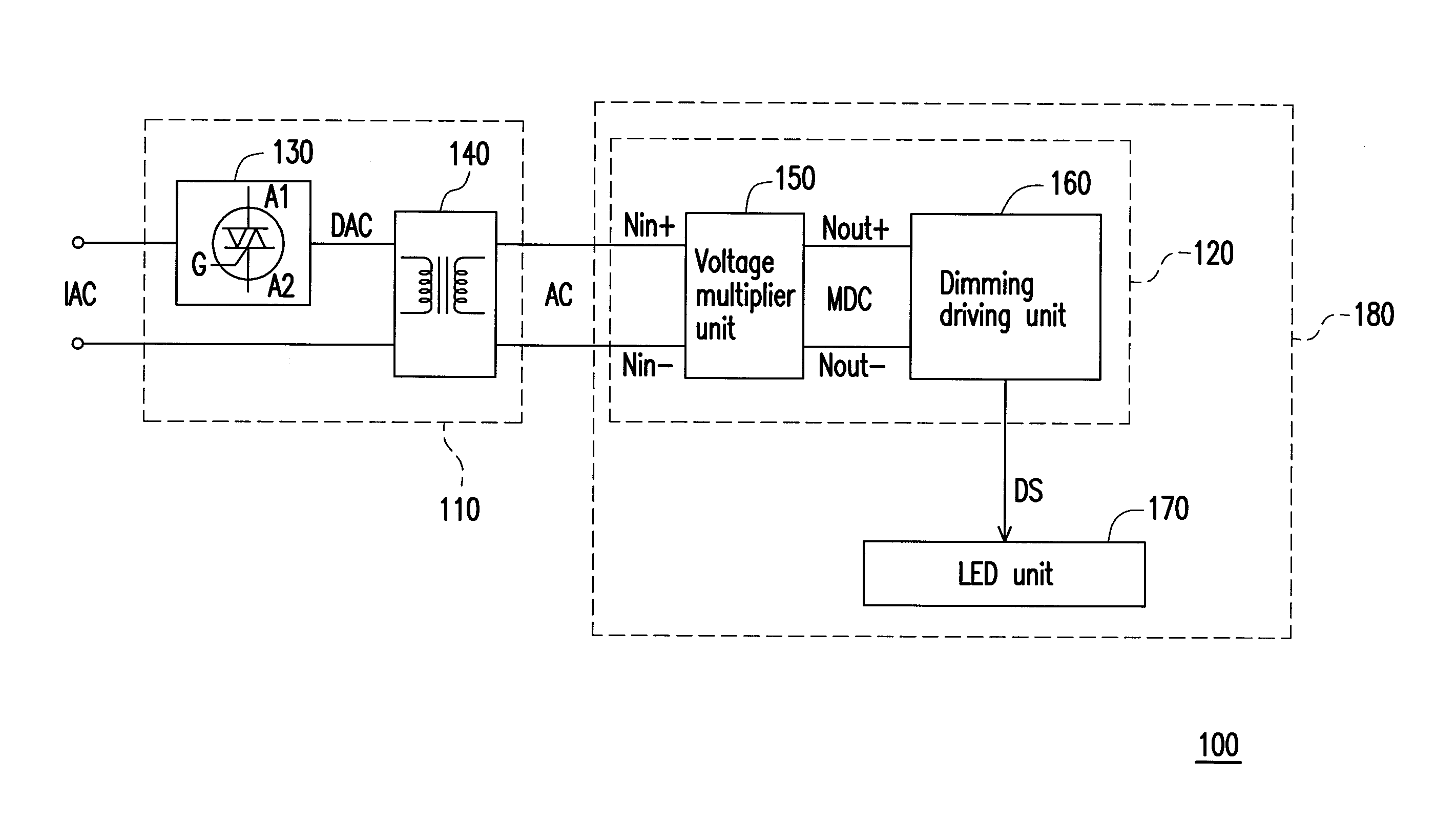 Driving device of light emitting diode and lighting apparatus using the same