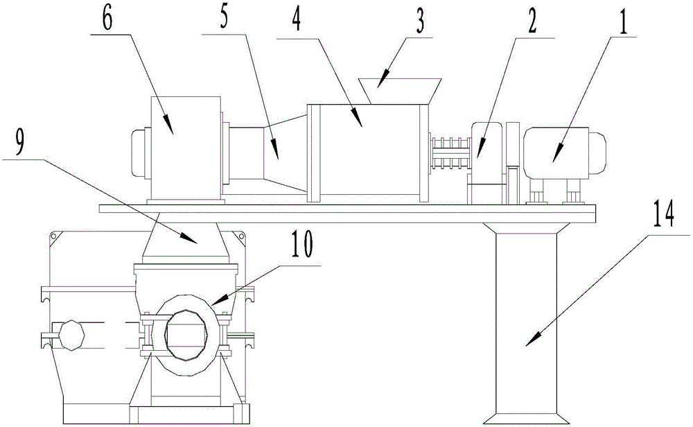 Integral structure of molded-coal vacuum hard-plastic extruding machine