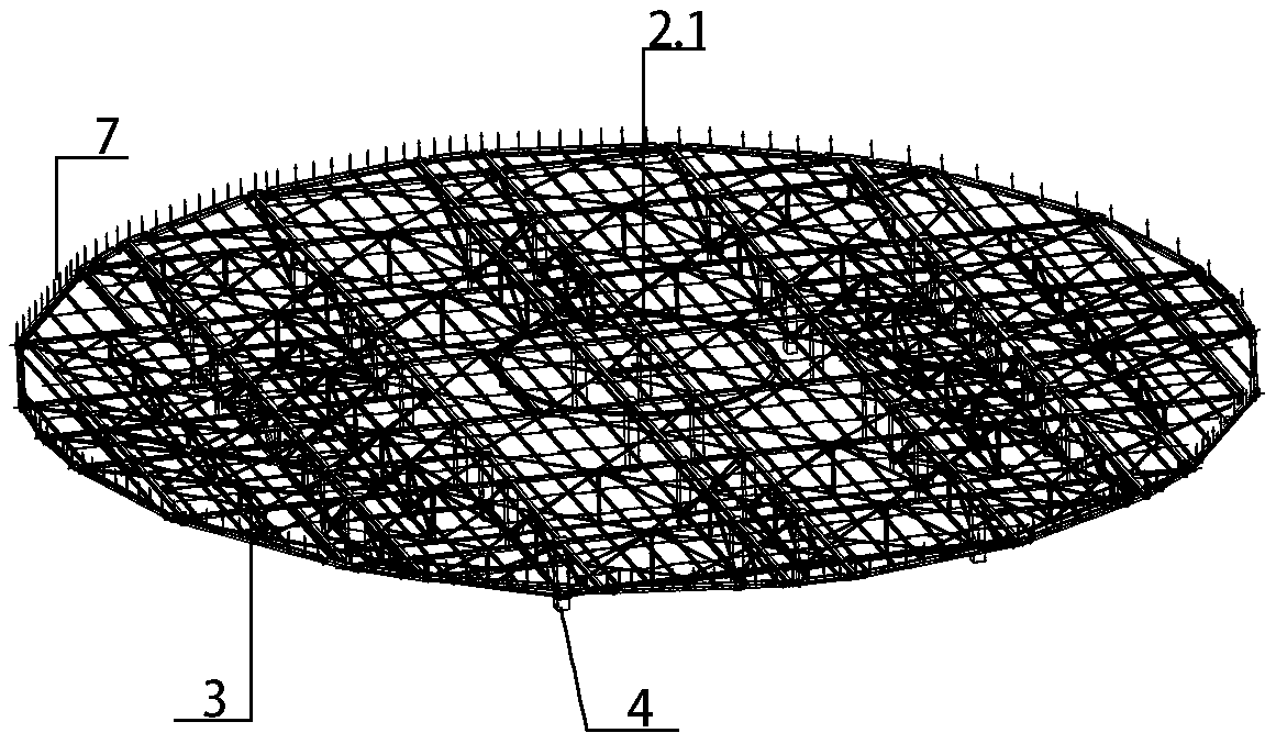 Roof process type nodirectional beacon reflecting net and construction method thereof