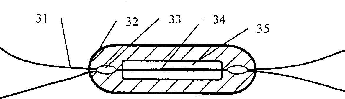 Coupled type single mode optical fiber fadeout wave sensor