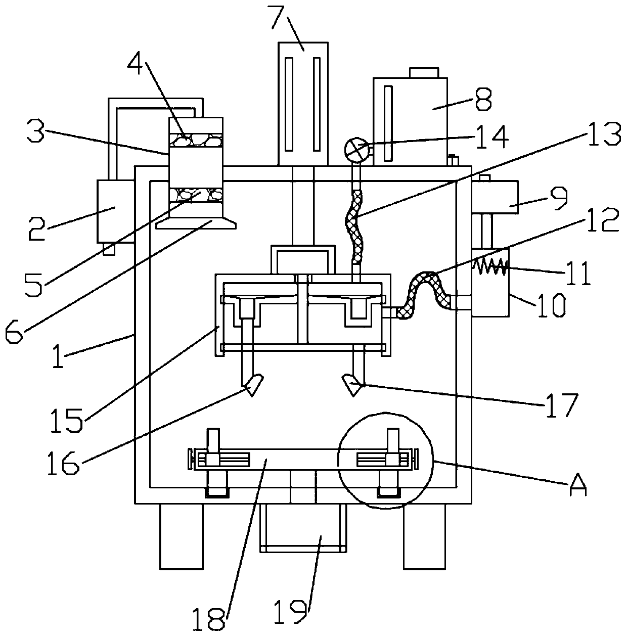 Multi-angle automatic paint spray equipment for machining mechanical part