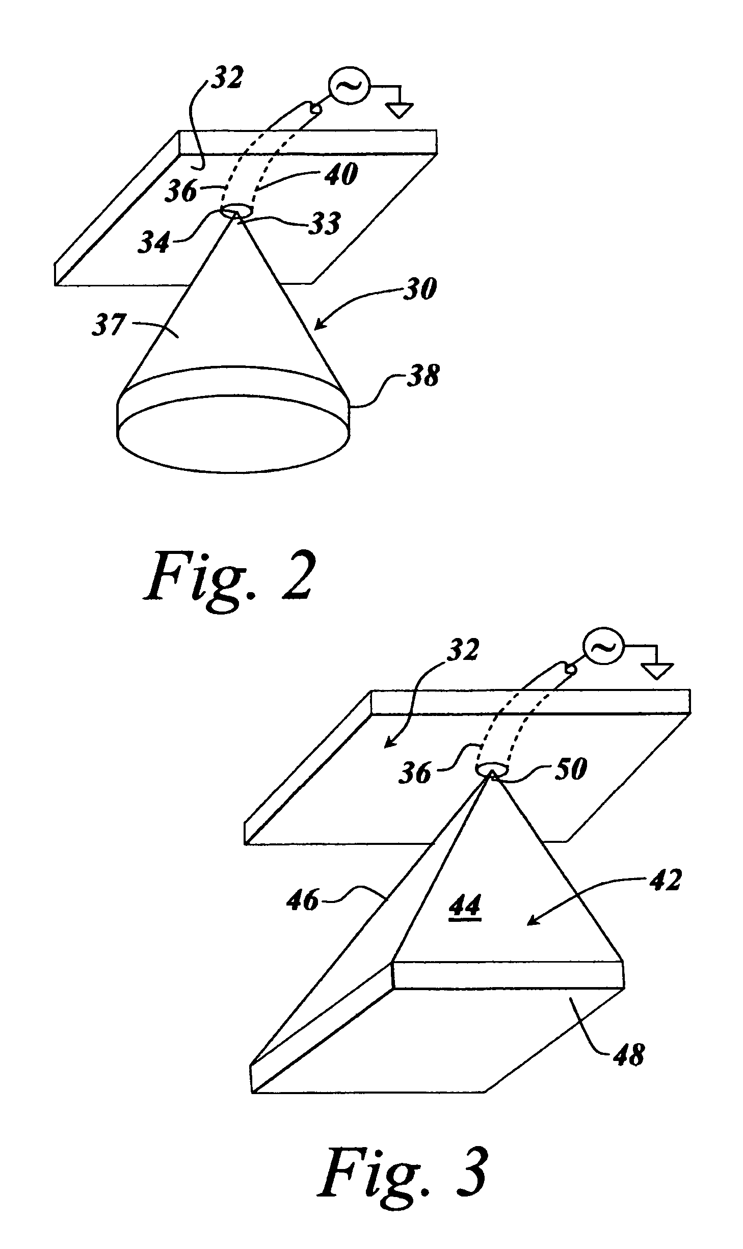 Compact low RCS ultra-wide bandwidth conical monopole antenna