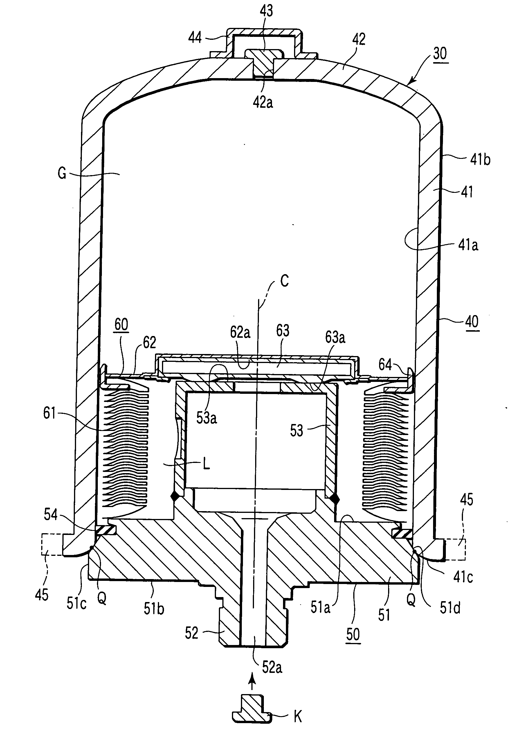 Pressure container and pressure accumulating/buffer apparatus