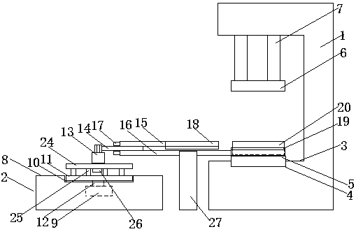 A hydraulic forging device