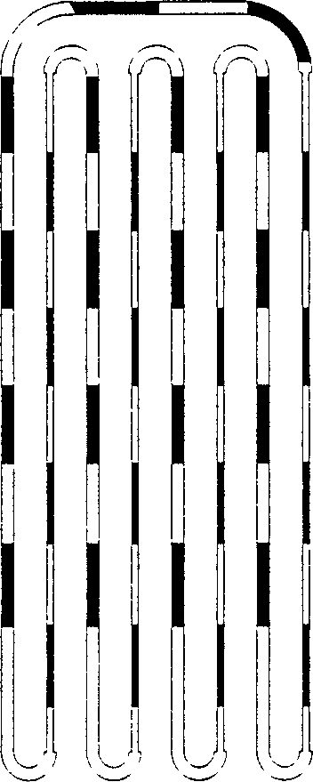 Heat transfer process for variable cross section intensive selfoscillatory flow heat pipe