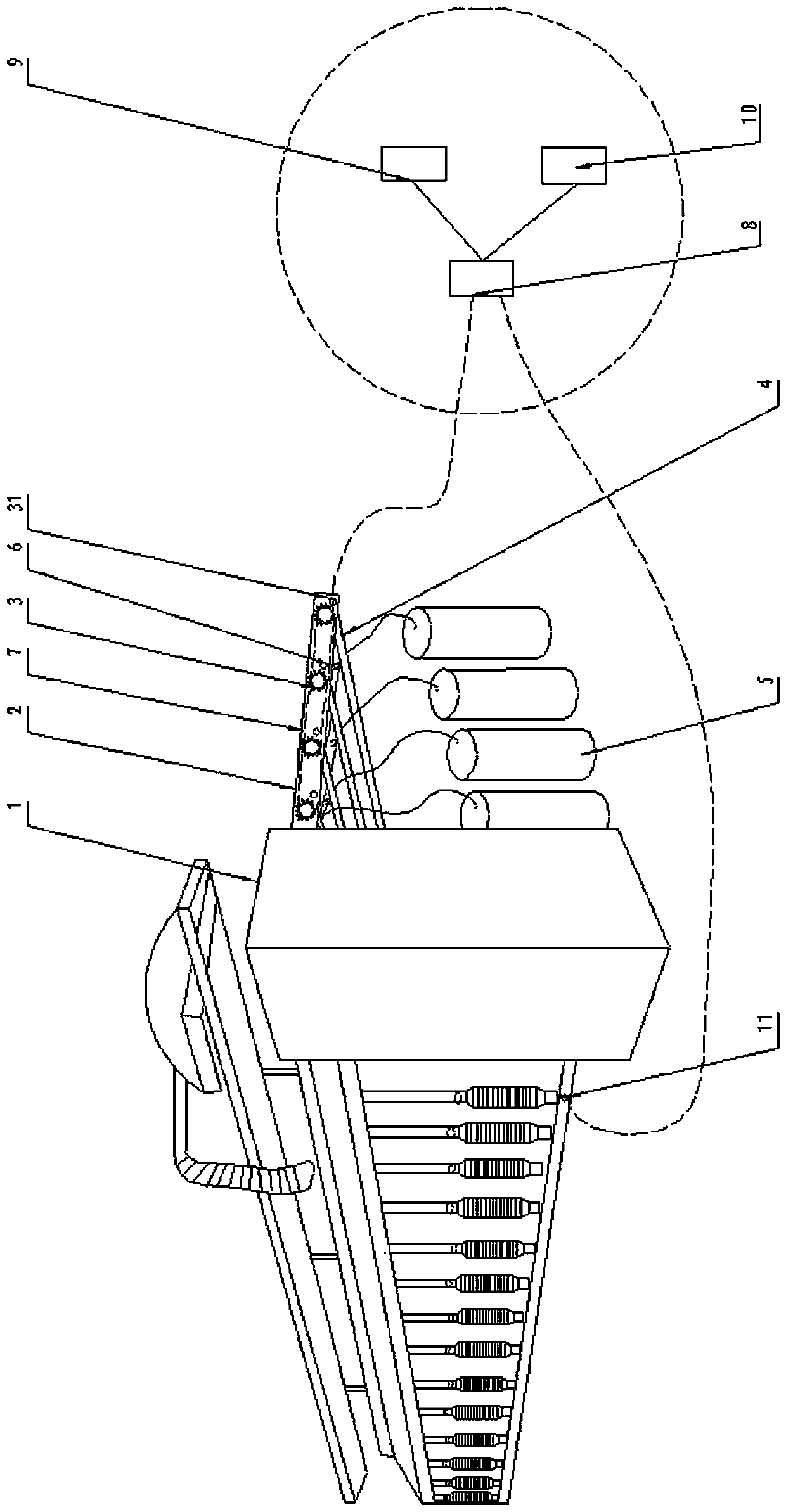 Device for Preventing Accidental Elongation of Cooked Sliver on Roving Frame