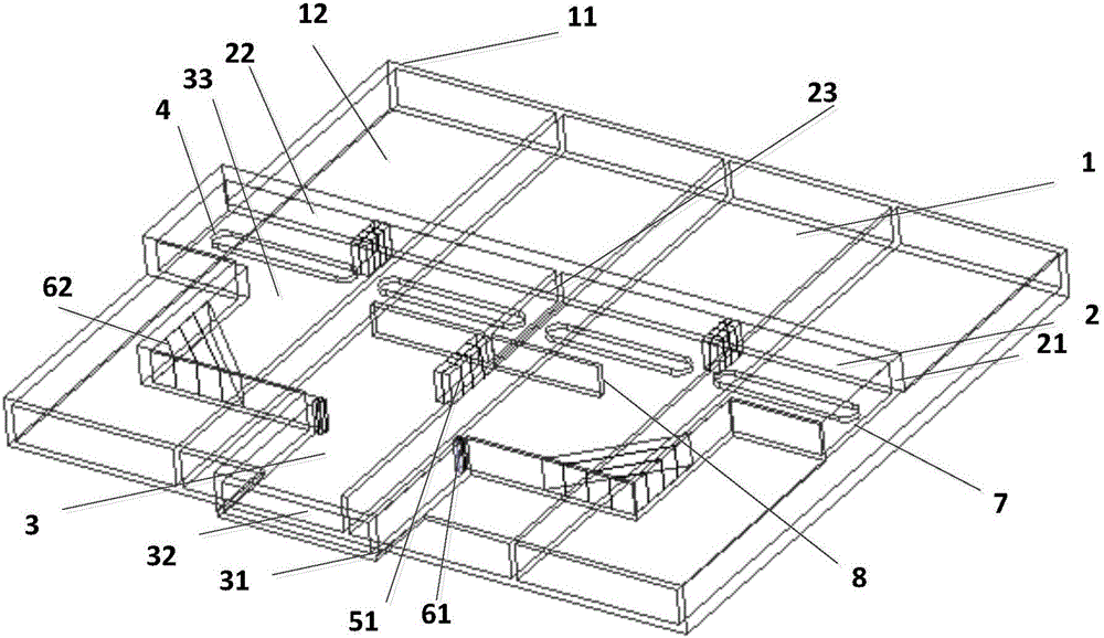 Broadband waveguide power divider