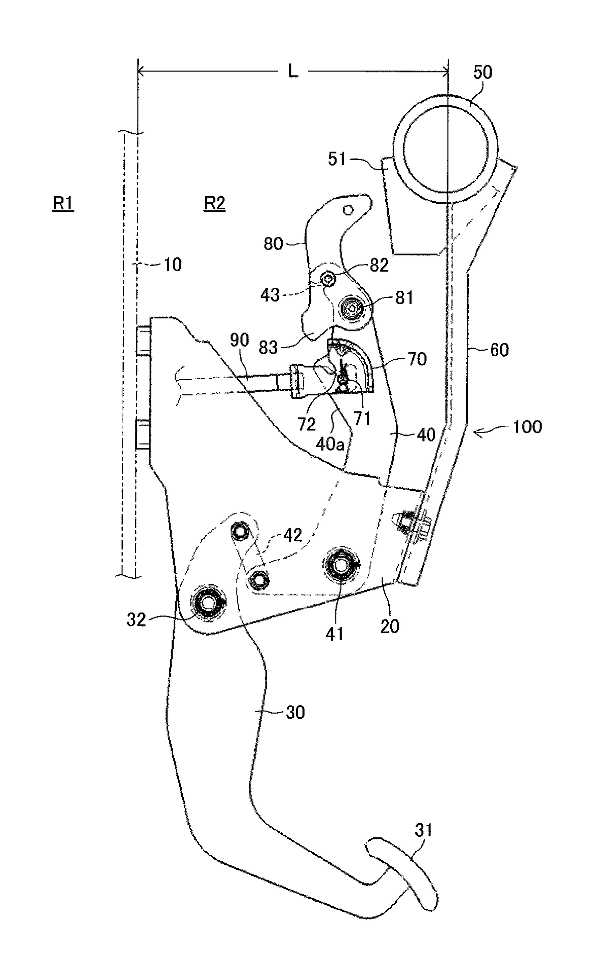 Vehicle brake pedal device