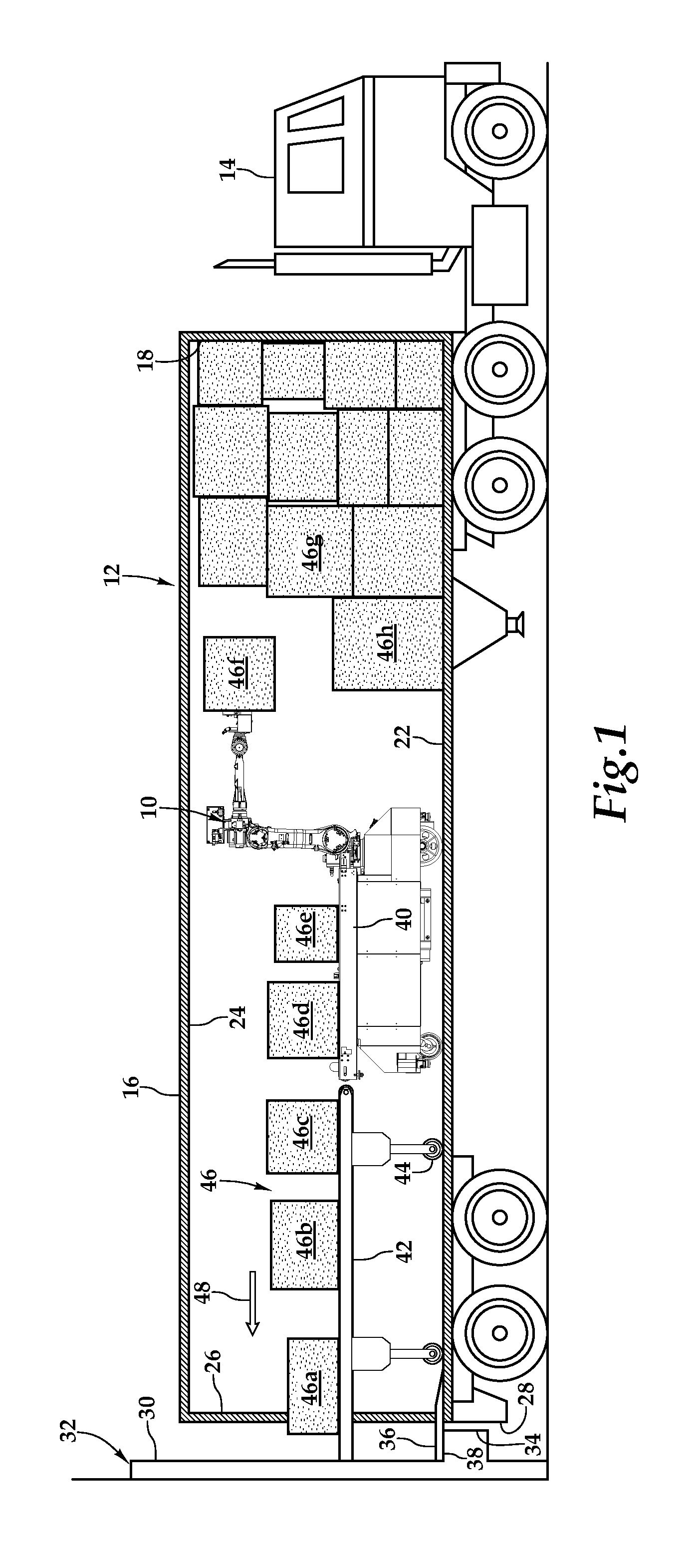 Automated truck unloader for unloading/unpacking product from trailers and containers