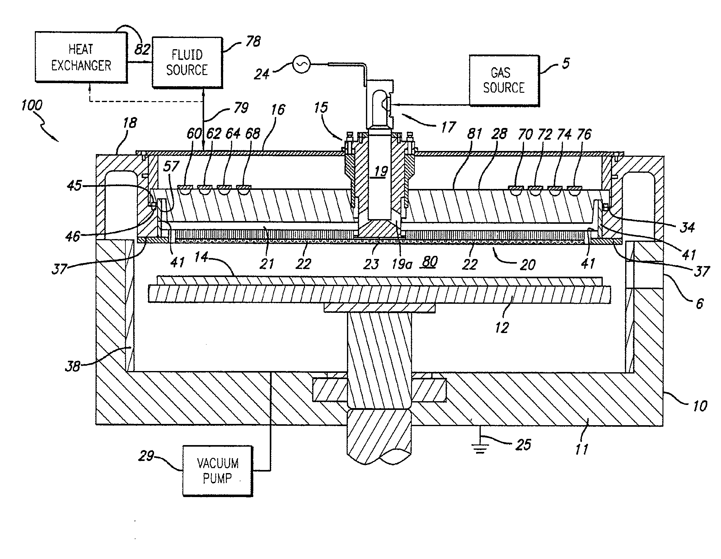 Pecvd process chamber with cooled backing plate