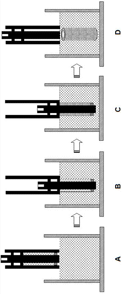 Phase conversion pouring preparation process and forming device for inorganic porous ceramic tubular membrane