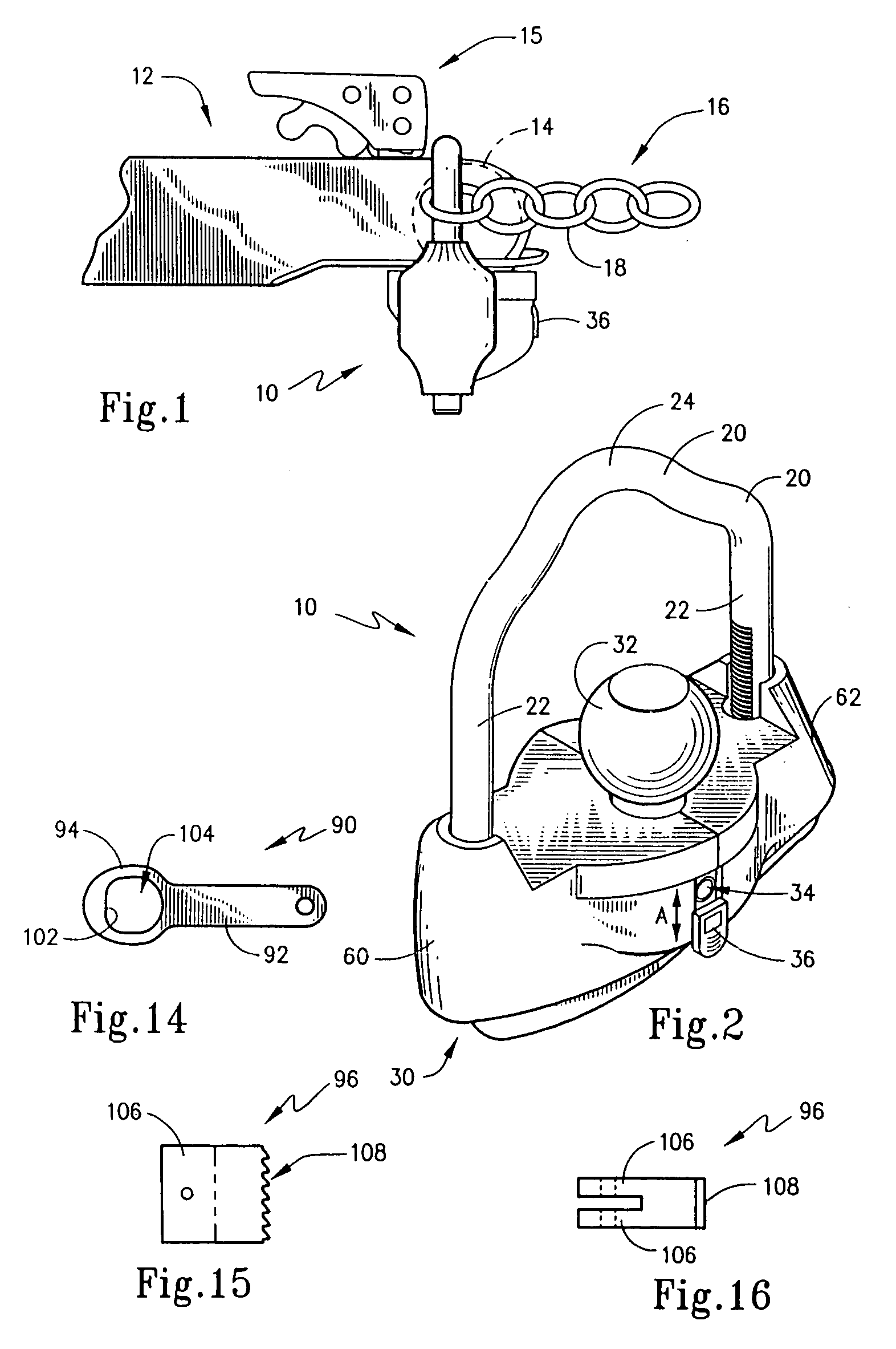 Locking device for trailer hitches and method therefor