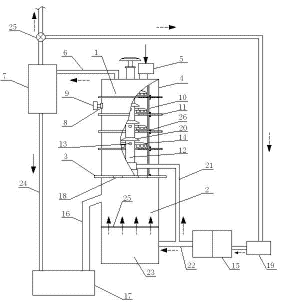 Device for drying lignite by microwave fluidization