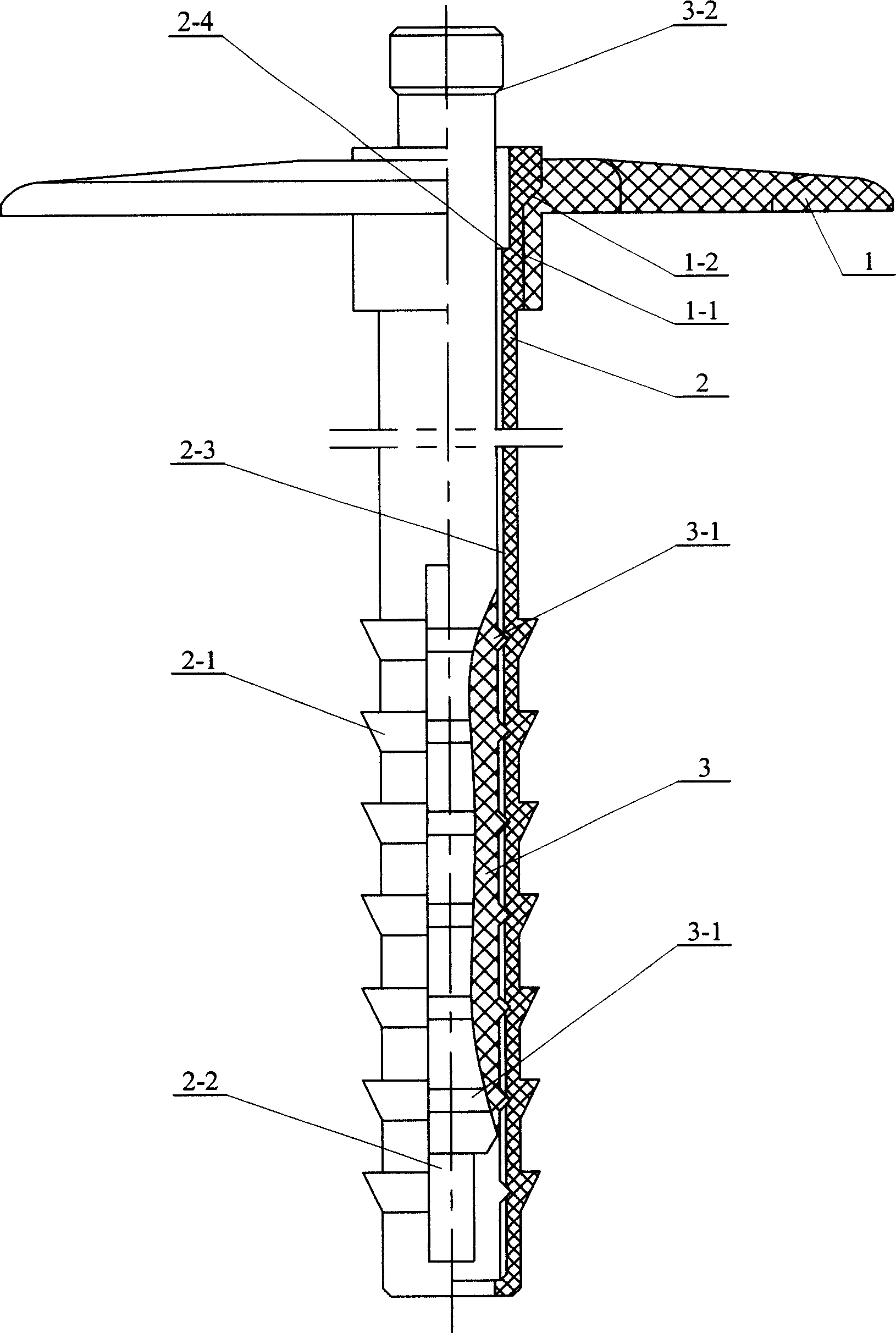 Anchoring bolt for securing thermal insulation plate onto wall