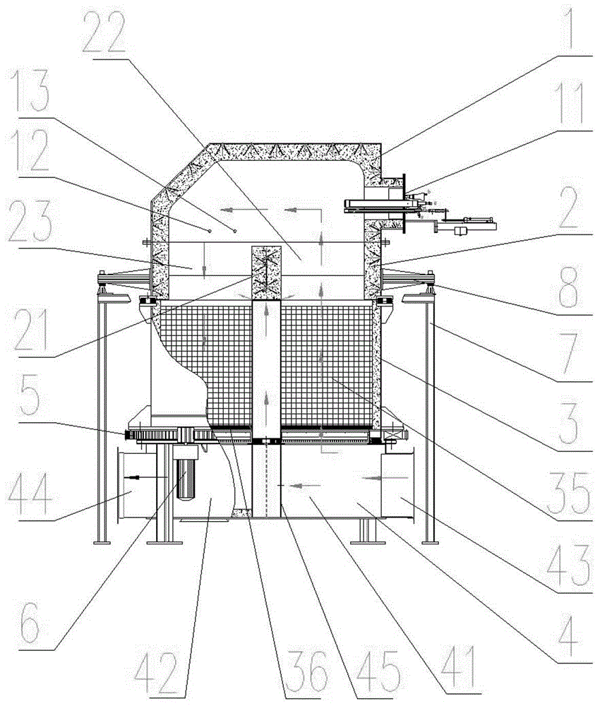 Continuous heat accumulating type VOC (Volatile Organic Compounds) organic waste gas incinerator