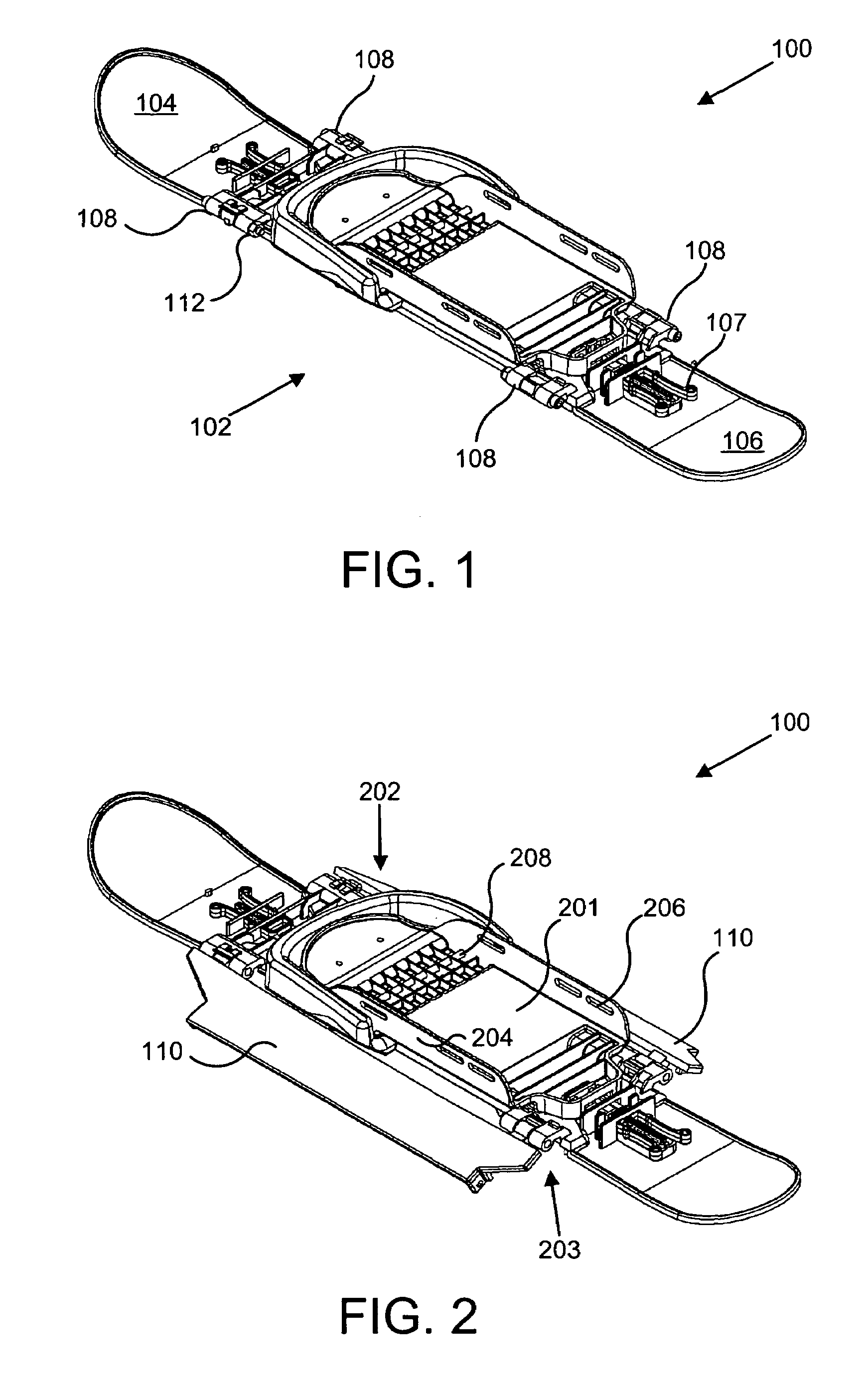 Configurable snowshoe and ski device