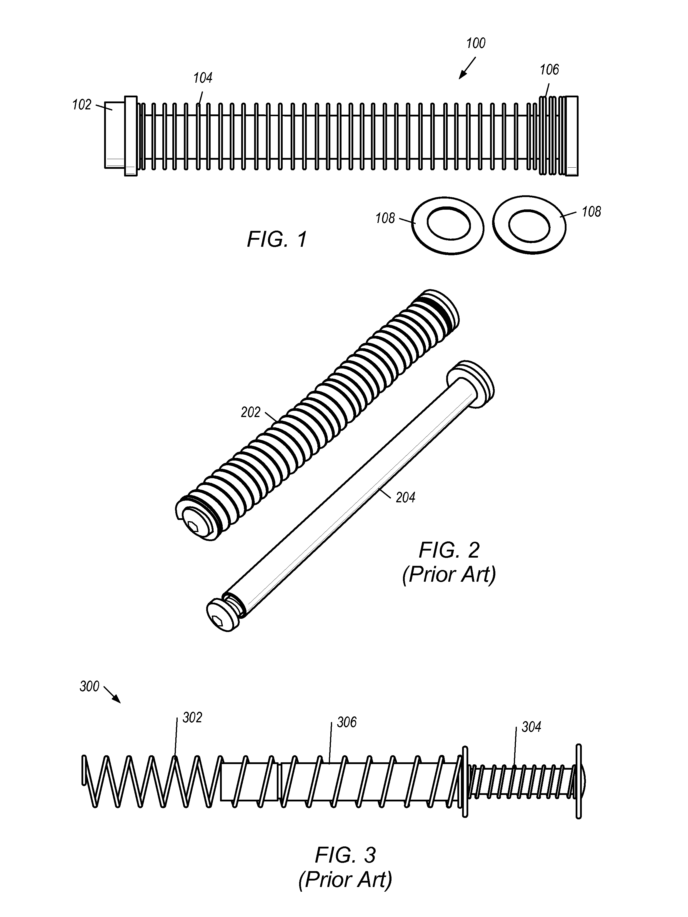 Progressive gun spring recoil system with high energy rebound