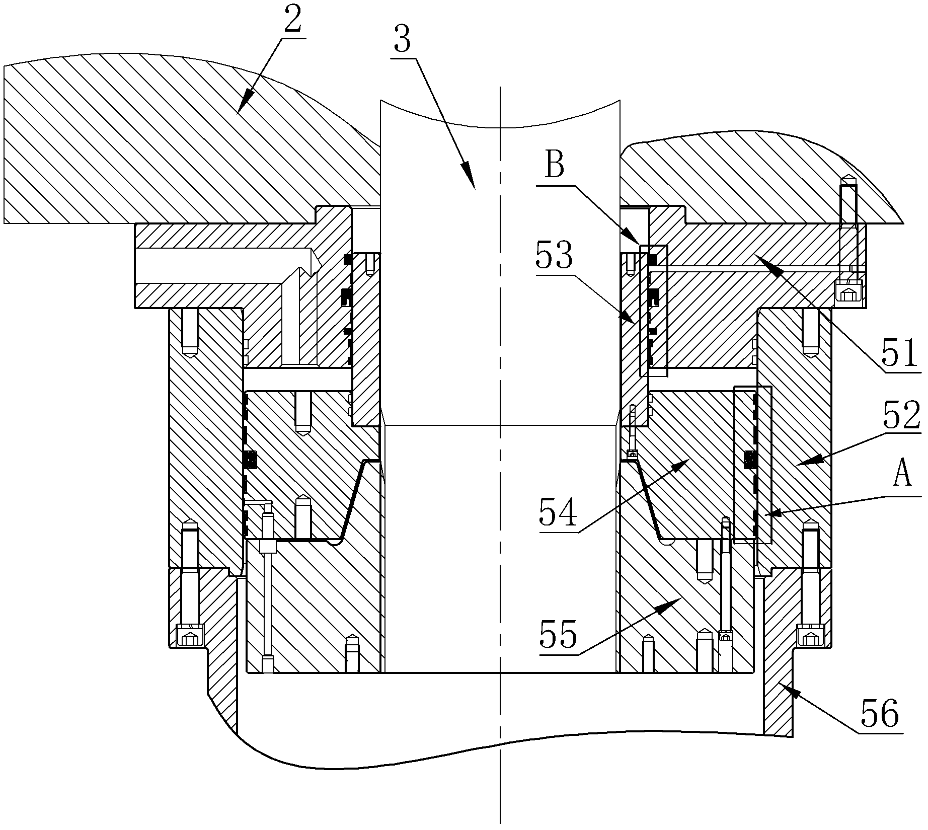 Mould-clamping oil cylinder device