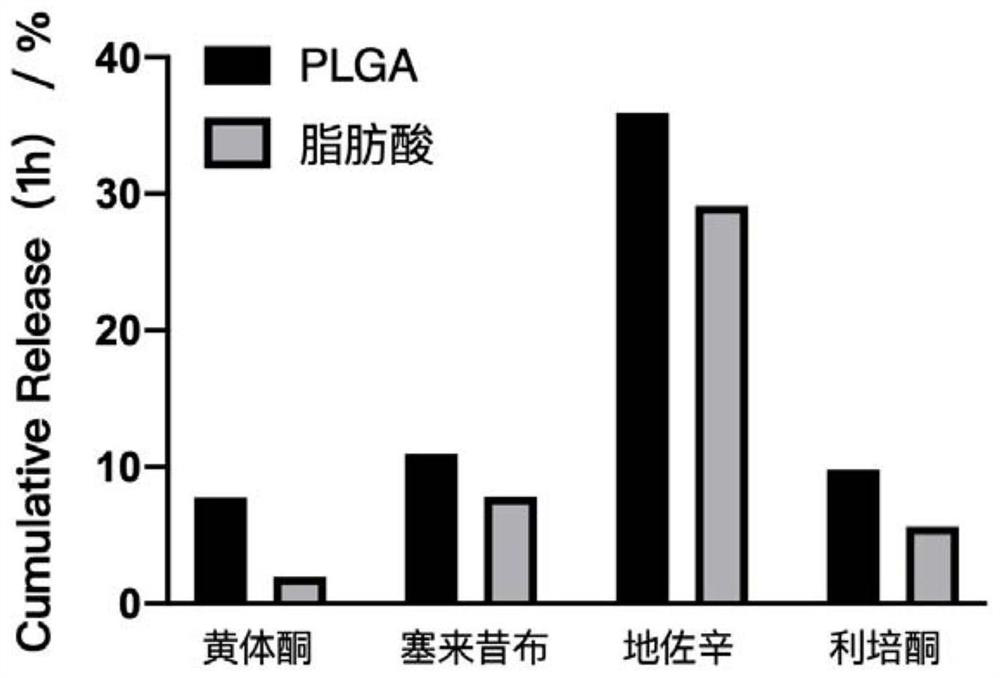 Fatty acid sustained-release composition for injection and preparation method and application thereof