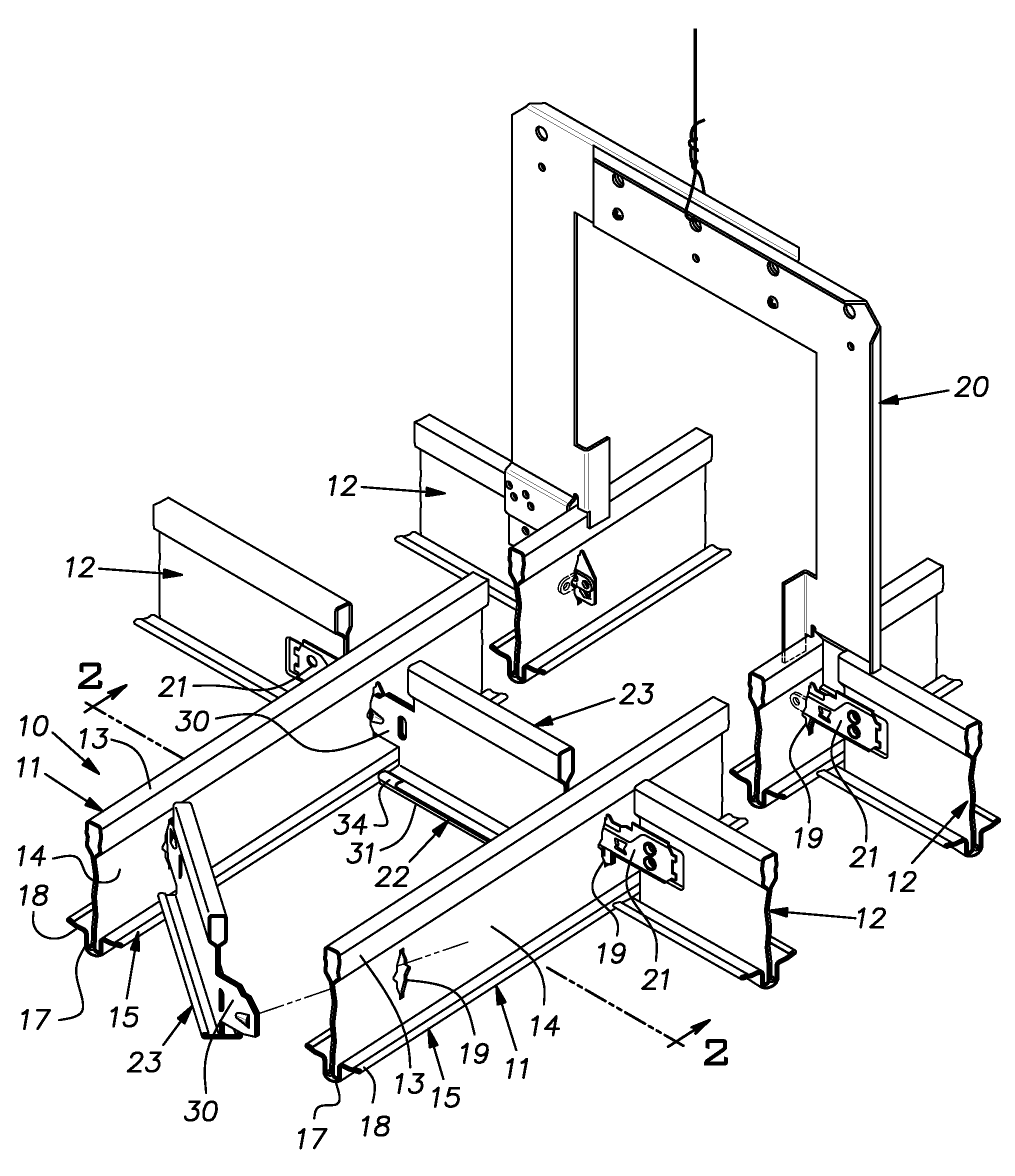 Two-part channel cross member