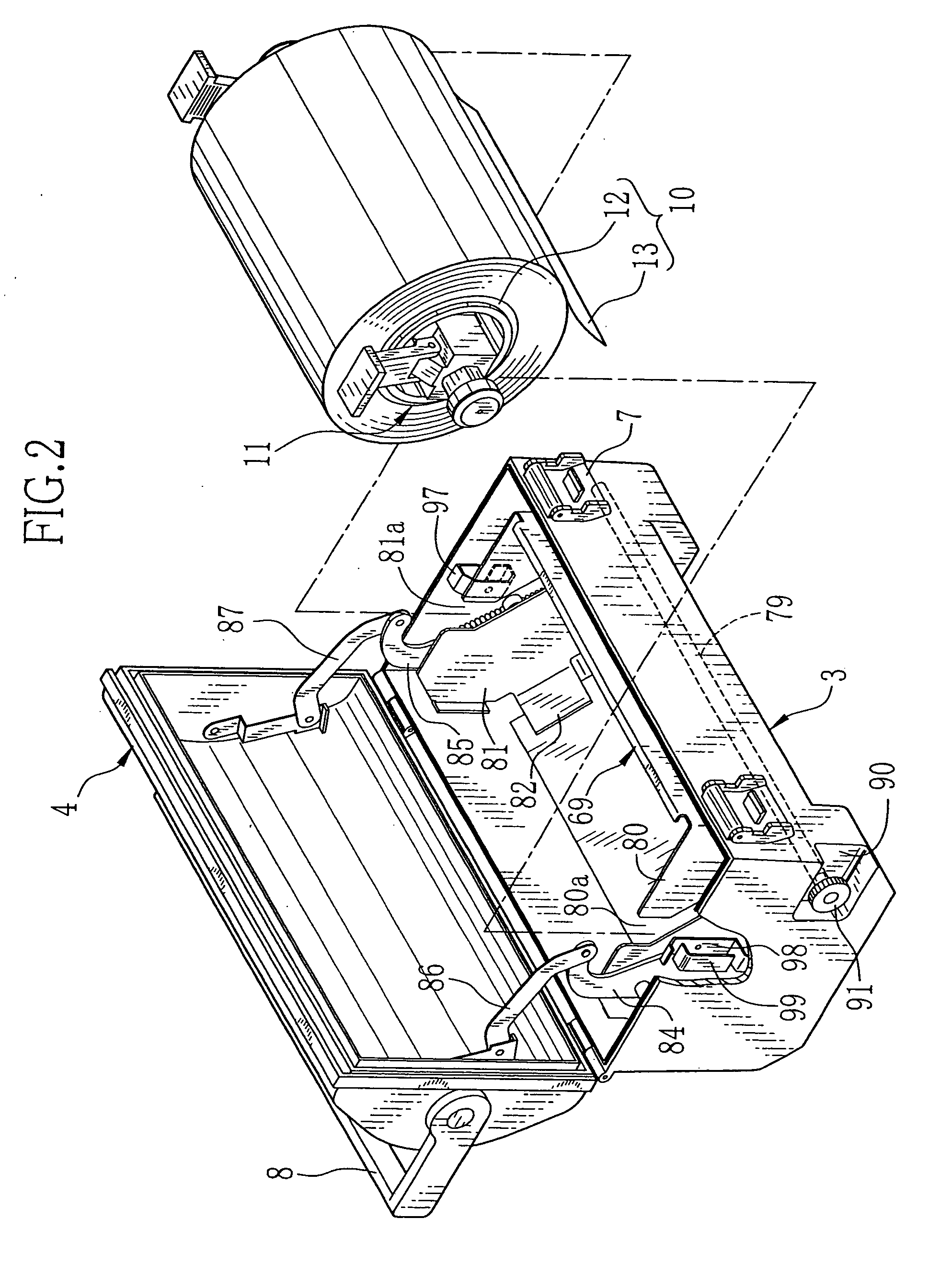 Roll holder device for supporting recording material roll and supply magazine with the same