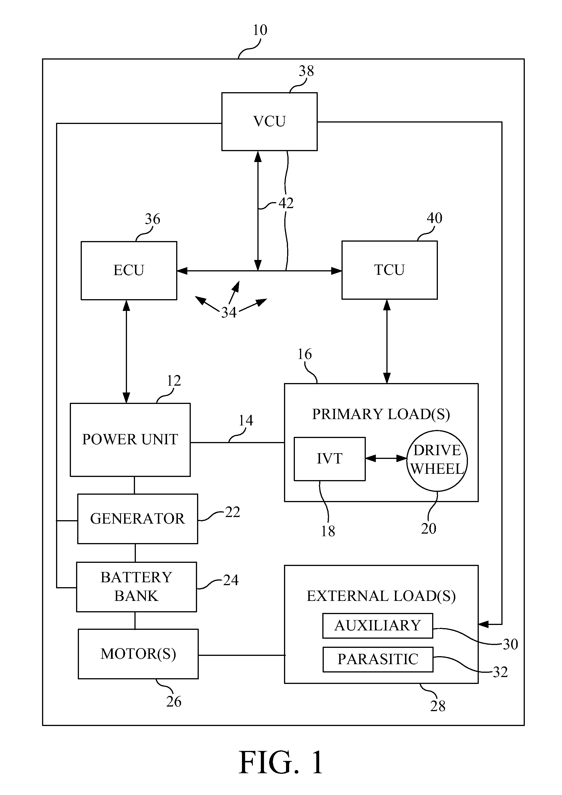 Vehicle with electric hybrid powering of external loads and engine-off capability