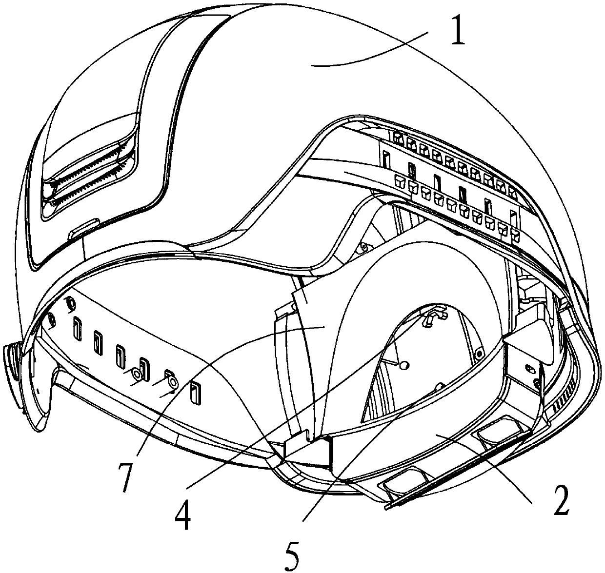 Video module storage structure and helmet