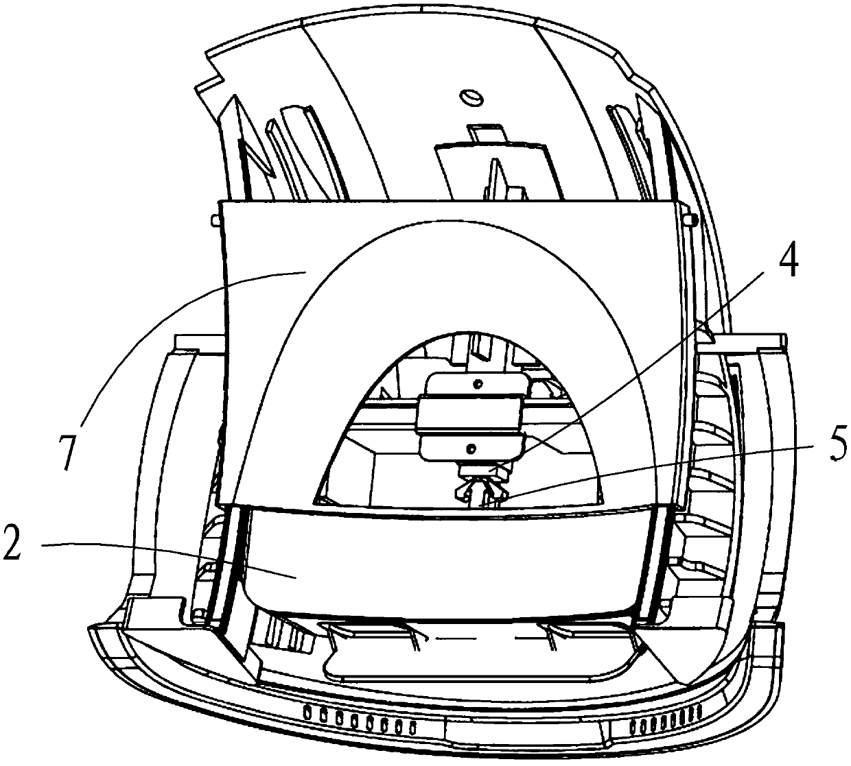 Video module storage structure and helmet