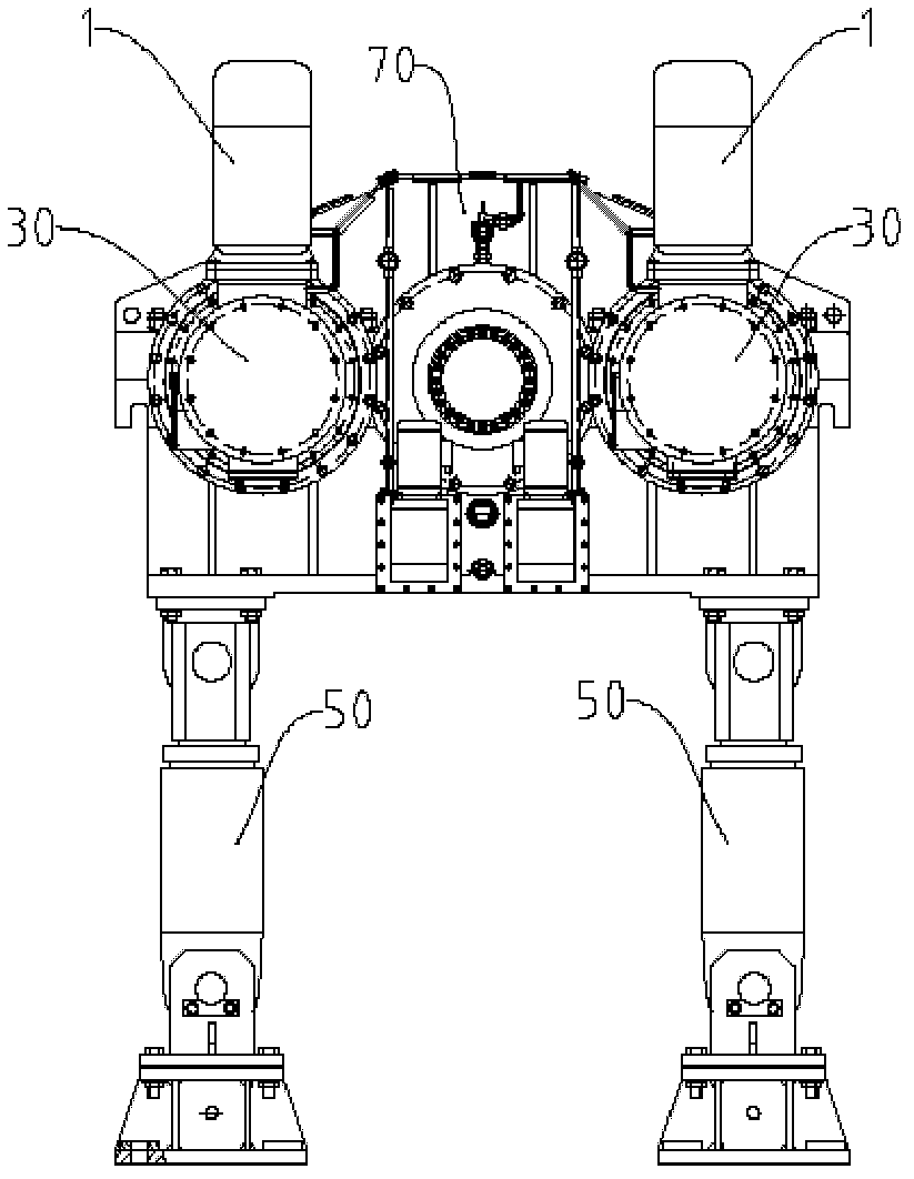 Full suspension star wheel flexible transmission device