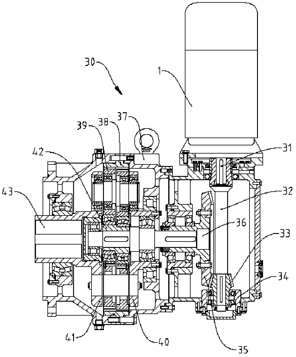 Full suspension star wheel flexible transmission device