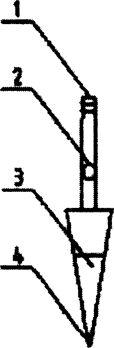 Nozzle specially used for preparing transparent conductive film by using ultrasonic quick precipitation method