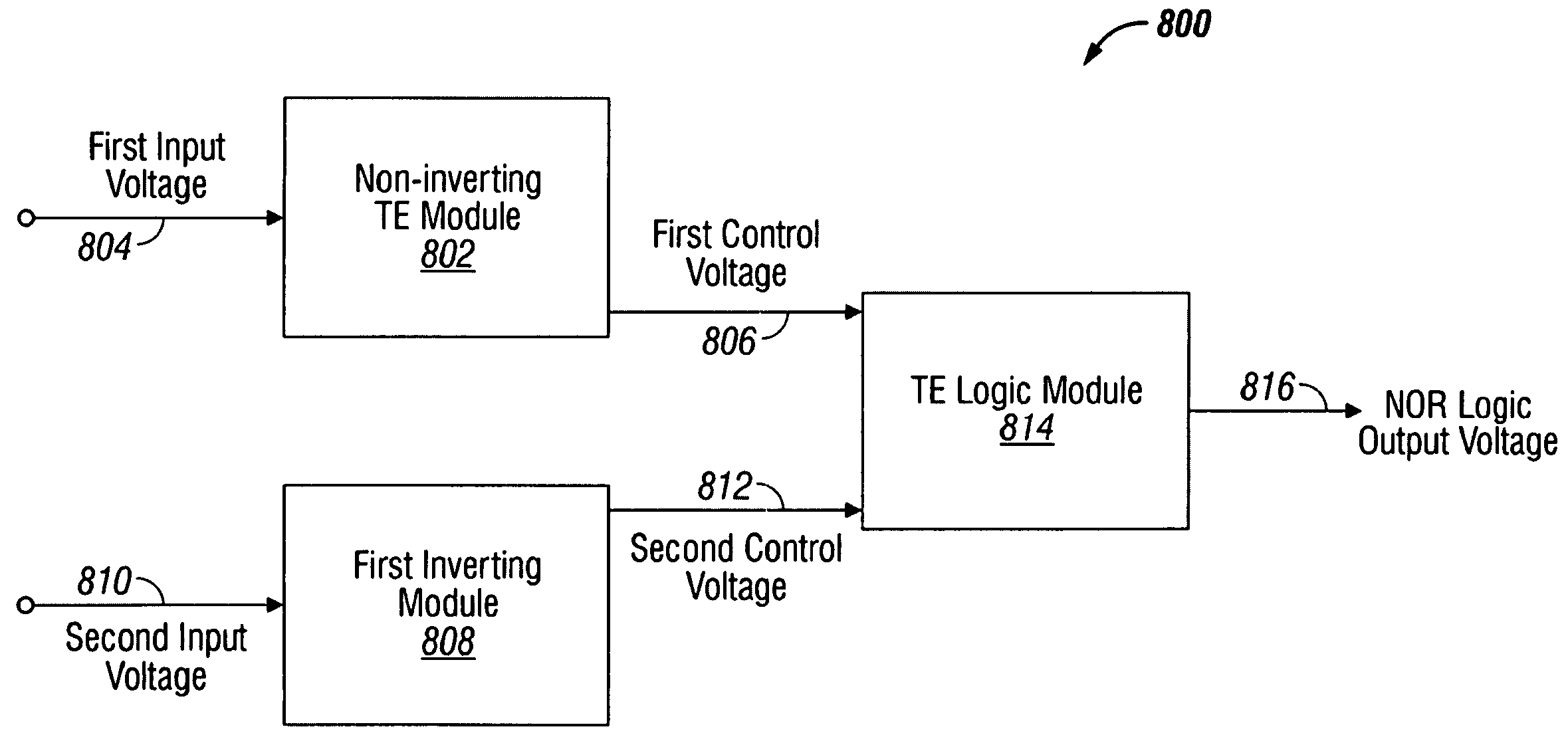 Thermal electric NOR gate