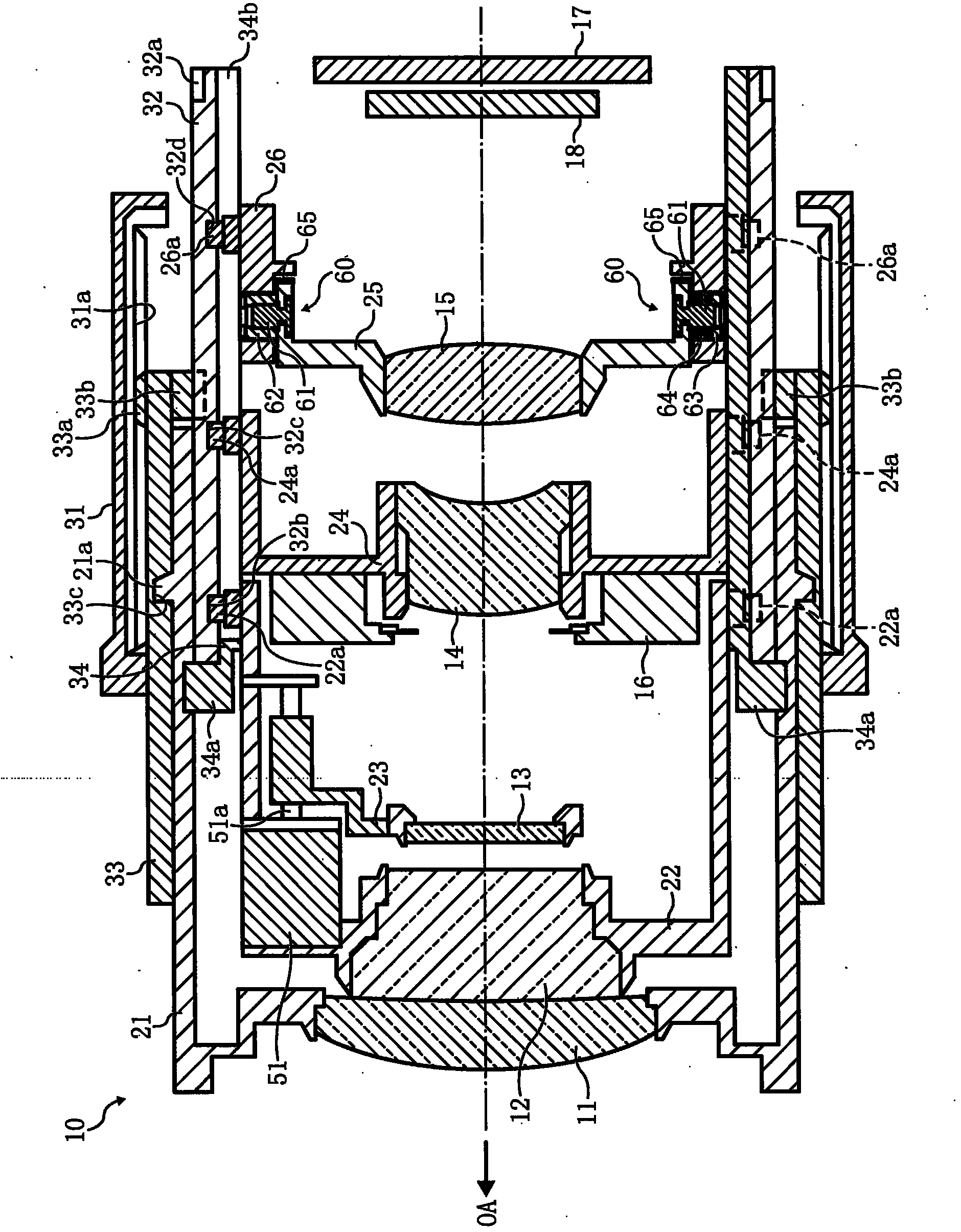 Lens, imaging device, digital camera, information terminal and image input device using the same