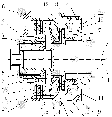 Wet type multi-plate clutch for air compressor