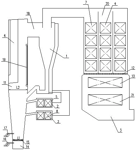 A high bed temperature circulating fluidized bed boiler with steam parameters of 700°C and above