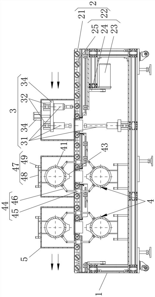 Continuous double-sided polishing and dedusting production line for furniture manufacturing