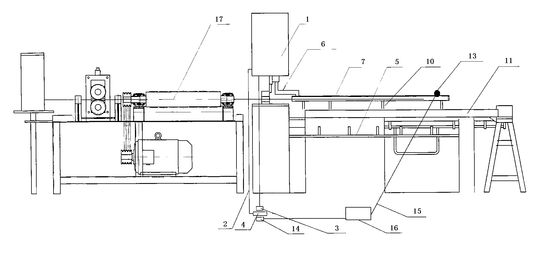 Automatic sizing, cutting off and blanking device for high-strength metal wire straightener