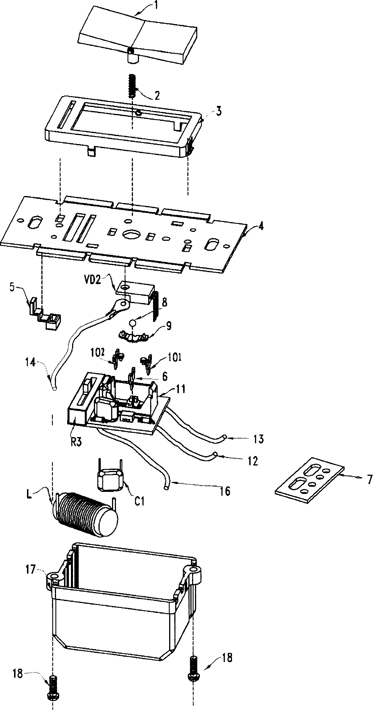 Switch type straight sliding light modulator