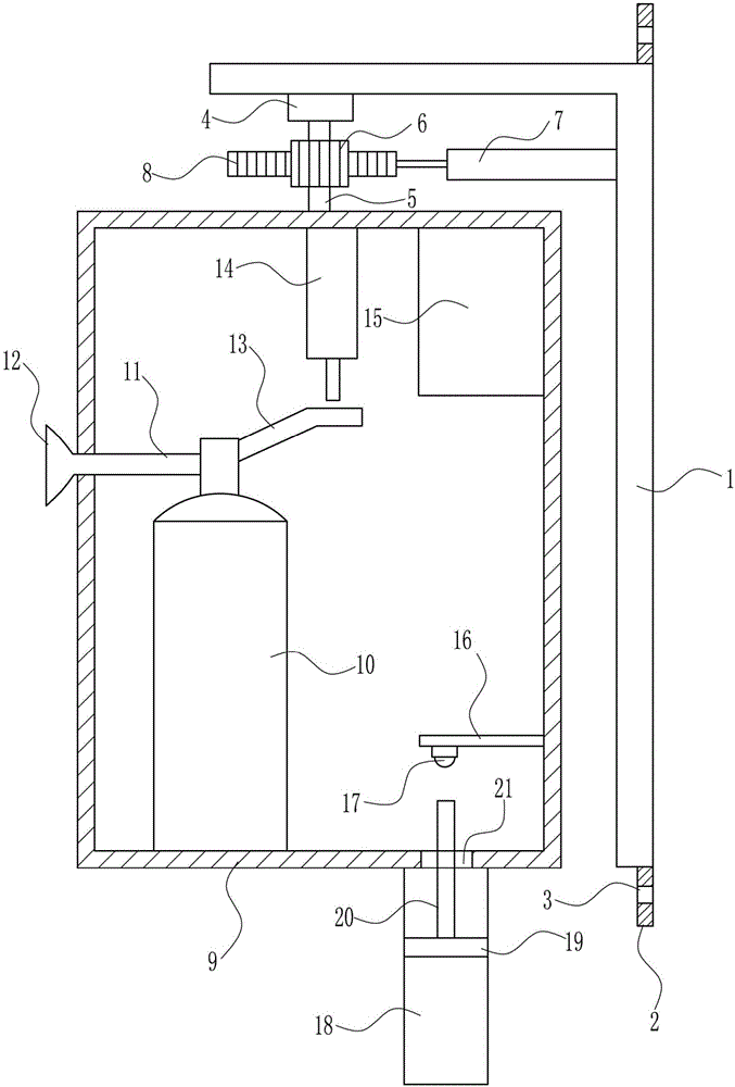 Rotation type automatic fire extinguisher for big data centre